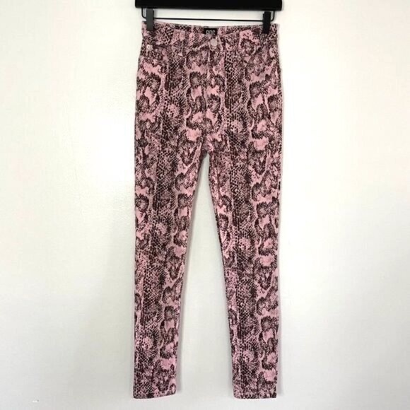 BDG Urban Outfitters Snakeskin Print High Waisted Skinny Jeans Pink Size 24 - Picture 4 of 15